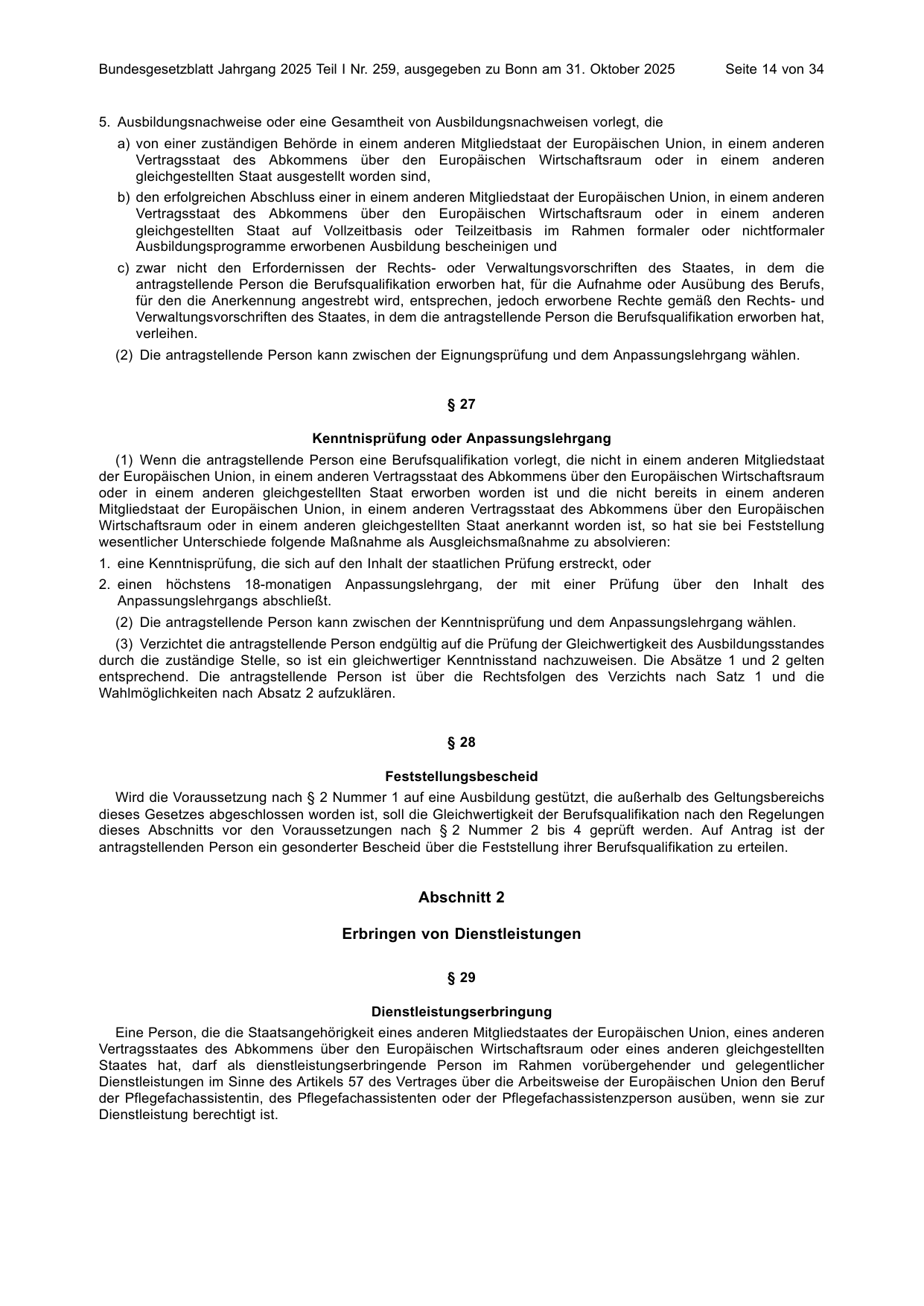 BGBl. 2025, Seite 14 — Originalseite als Abbildung