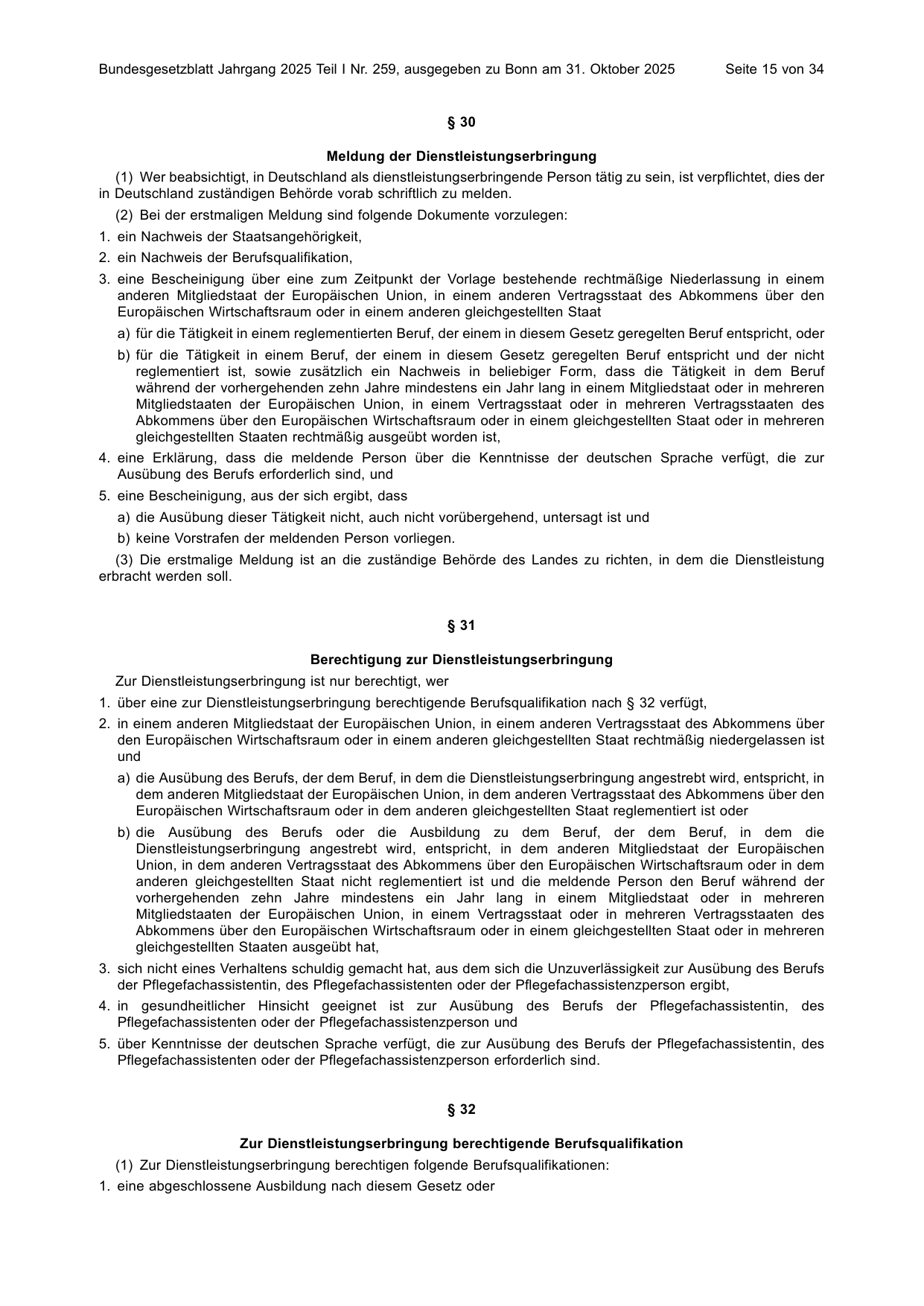 BGBl. 2025, Seite 15 — Originalseite als Abbildung