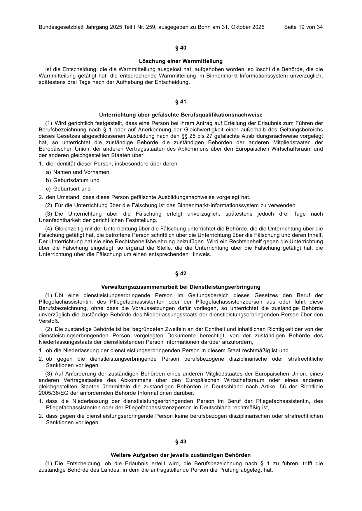 BGBl. 2025, Seite 19 — Originalseite als Abbildung