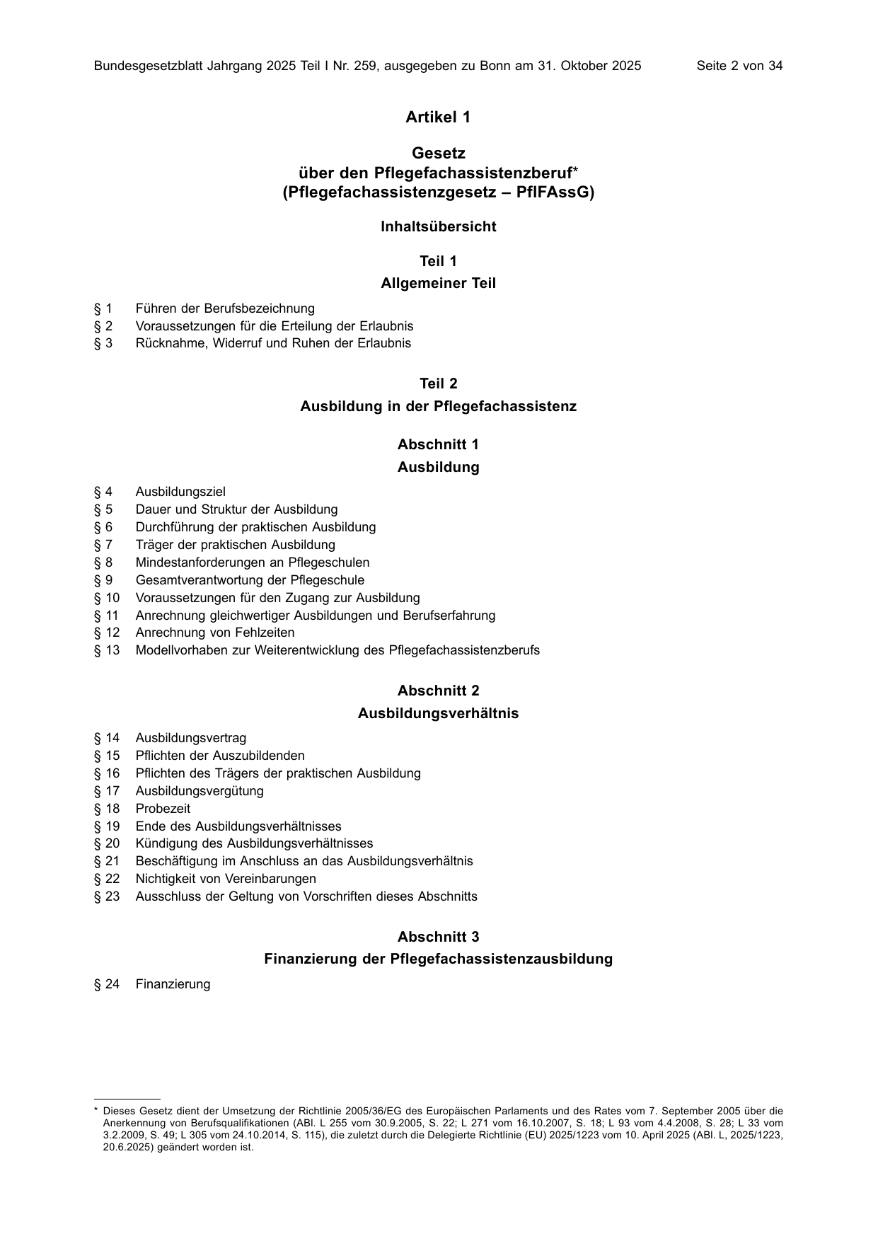 BGBl. 2025, Seite 2 — Originalseite als Abbildung