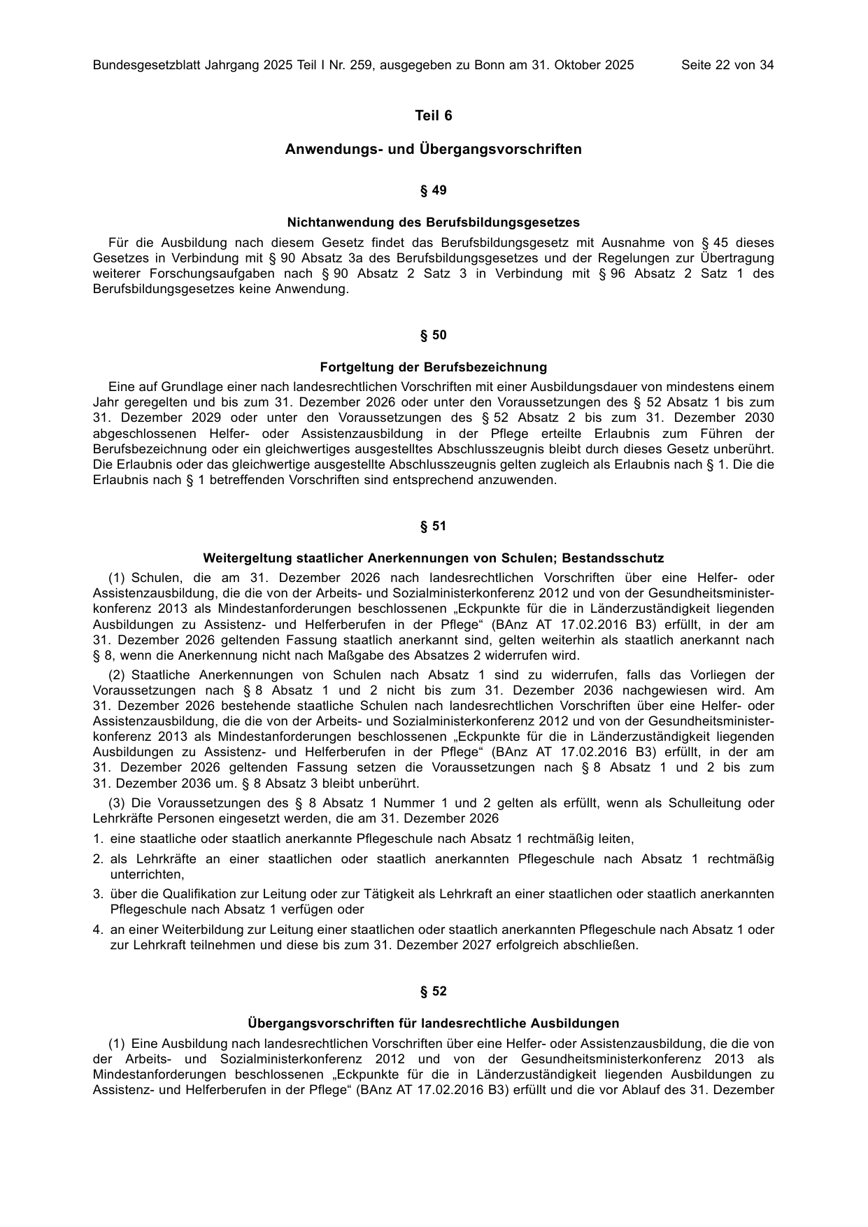 BGBl. 2025, Seite 22 — Originalseite als Abbildung