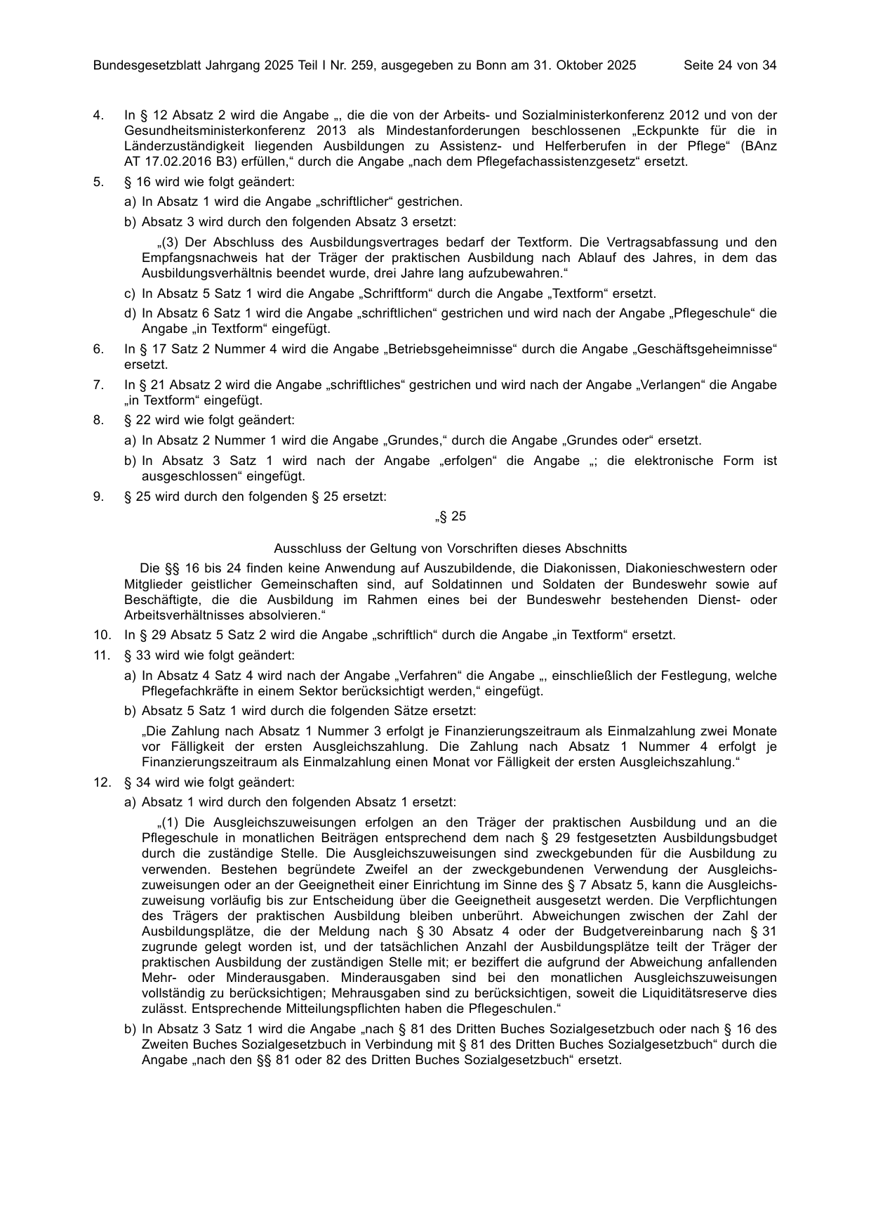BGBl. 2025, Seite 24 — Originalseite als Abbildung