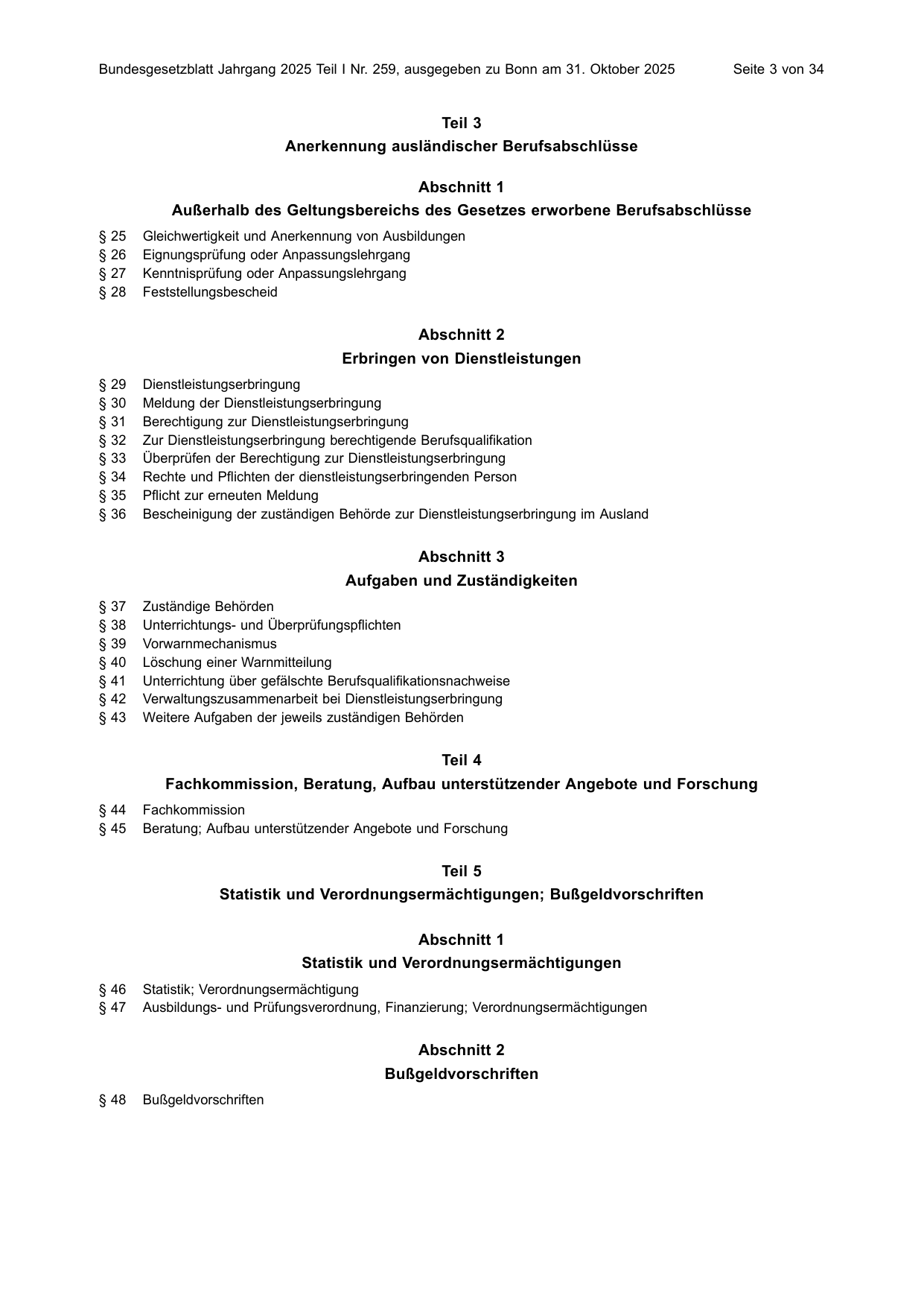 BGBl. 2025, Seite 3 — Originalseite als Abbildung