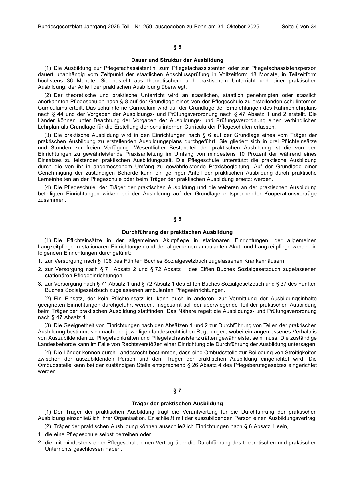 BGBl. 2025, Seite 6 — Originalseite als Abbildung