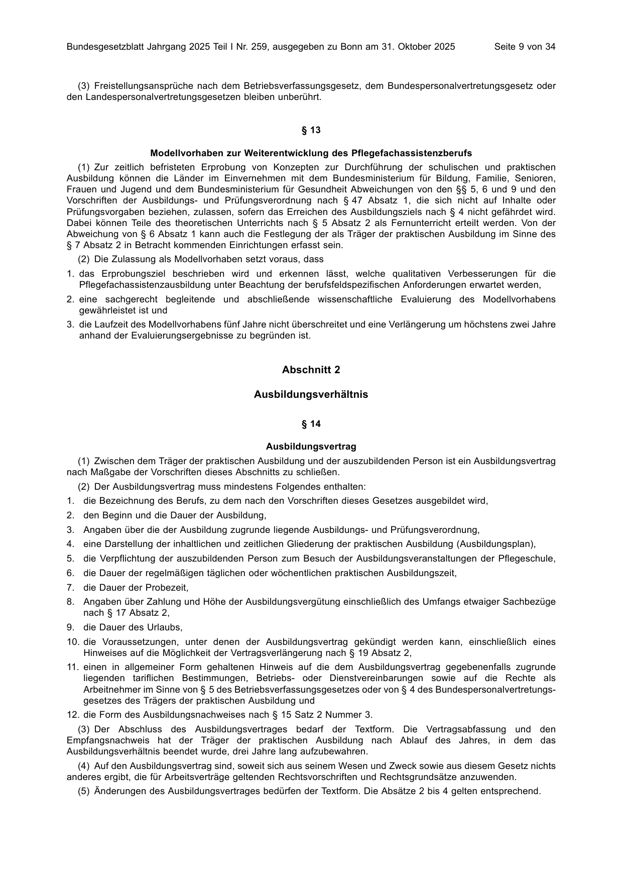 BGBl. 2025, Seite 9 — Originalseite als Abbildung