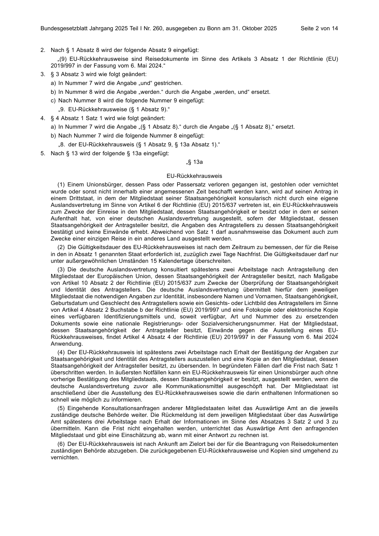 BGBl. 2025, Seite 2 — Originalseite als Abbildung