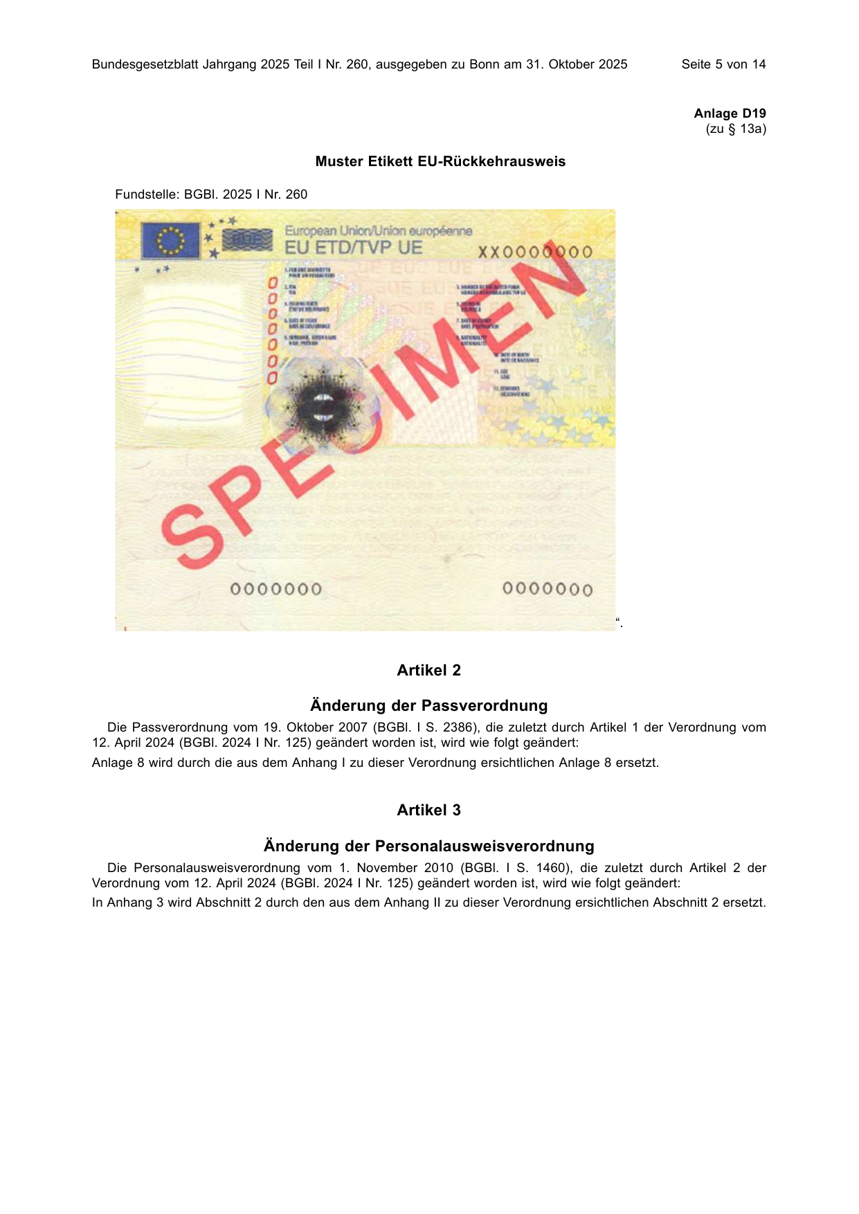 BGBl. 2025, Seite 5 — Originalseite als Abbildung