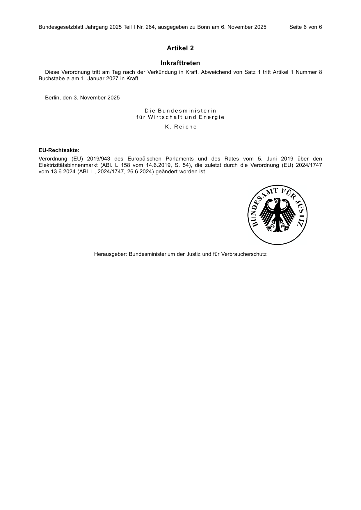 BGBl. 2025, Seite 6 — Originalseite als Abbildung