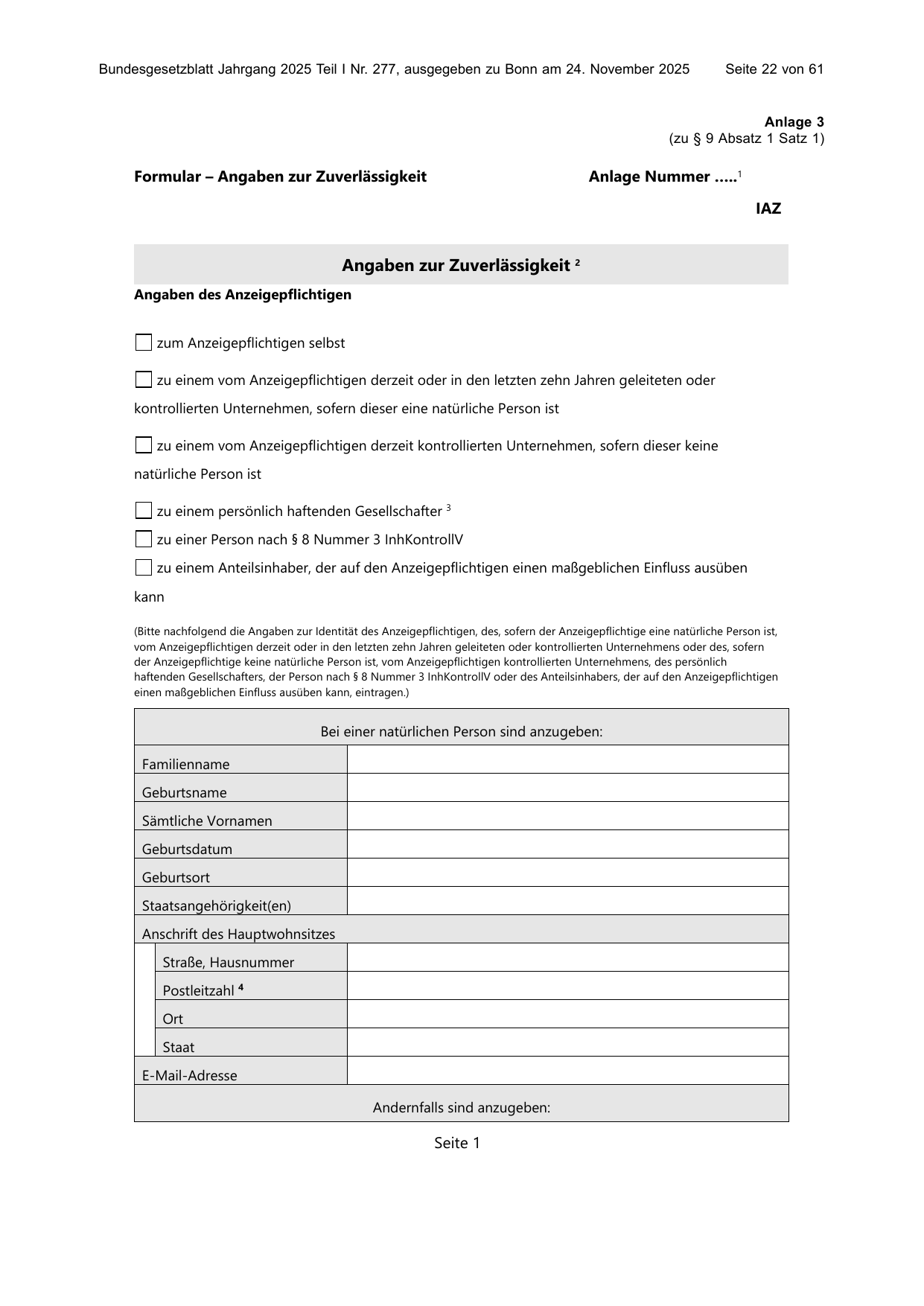 BGBl. 2025, Seite 22 — Originalseite als Abbildung