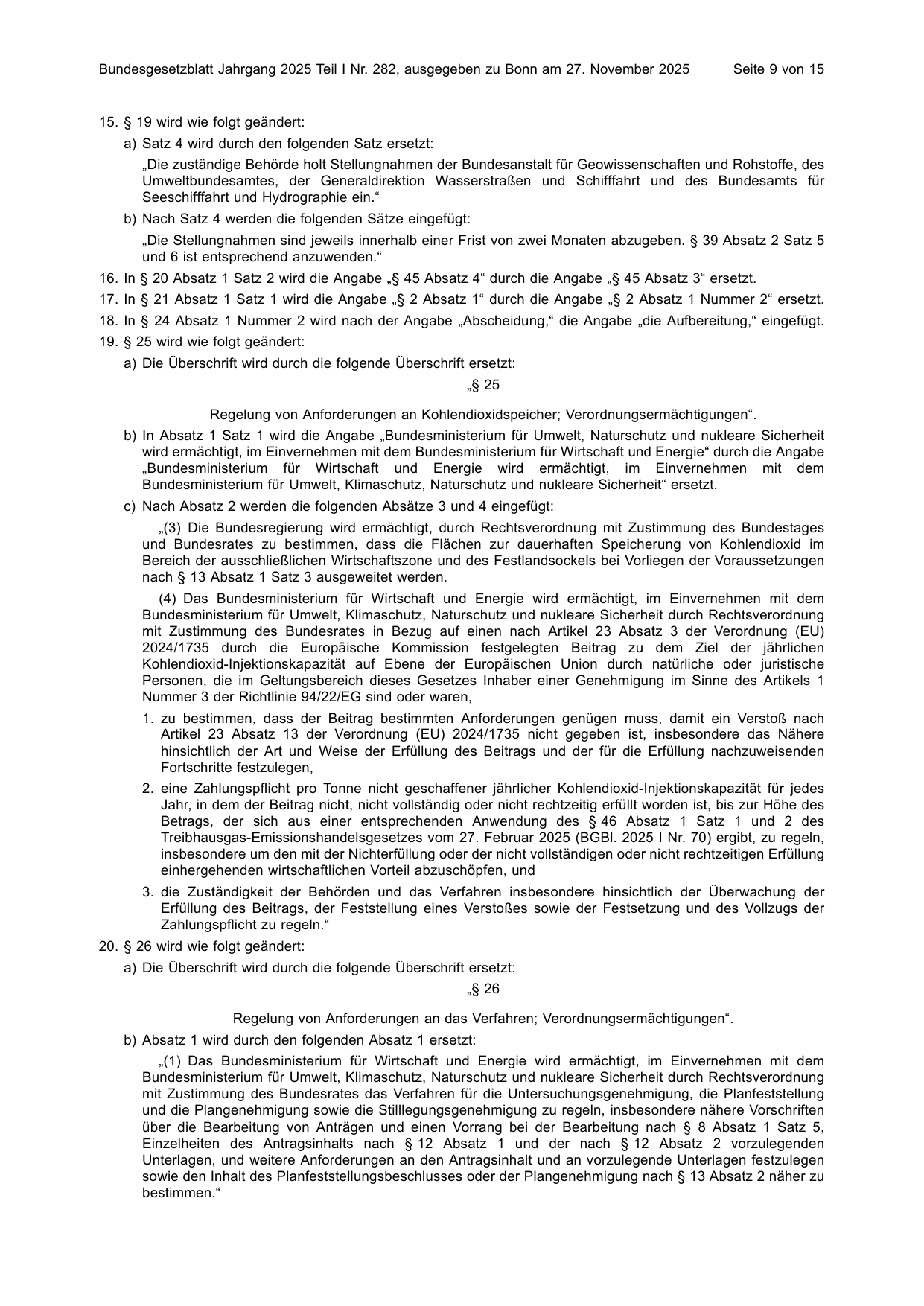 BGBl. 2025, Seite 9 — Originalseite als Abbildung