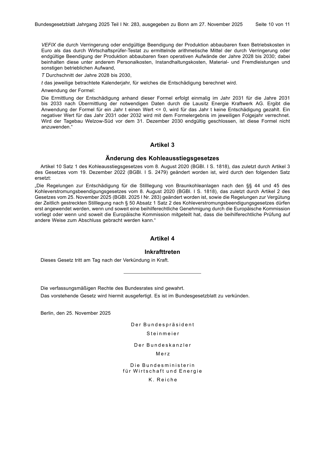 BGBl. 2025, Seite 10 — Originalseite als Abbildung