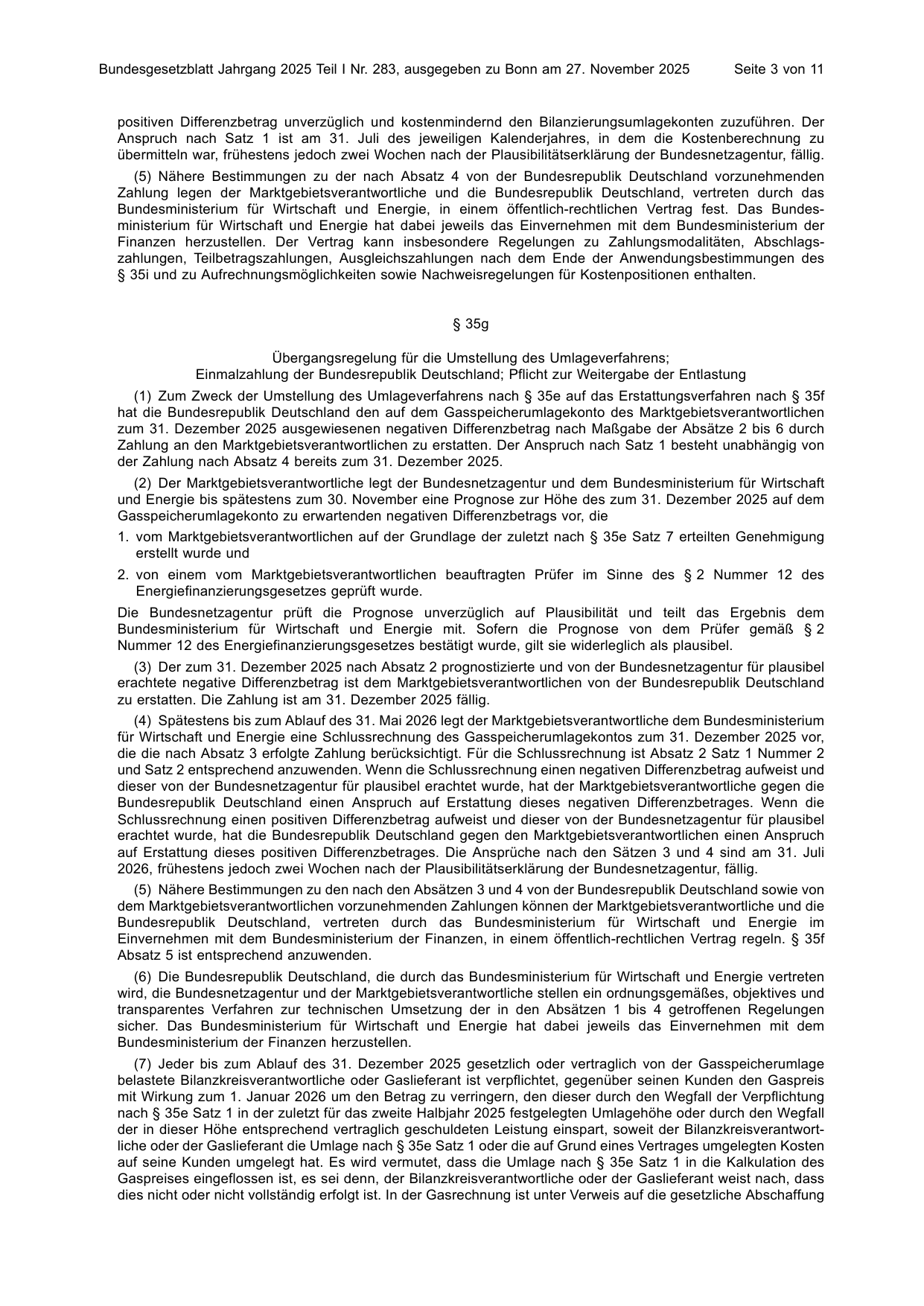BGBl. 2025, Seite 3 — Originalseite als Abbildung
