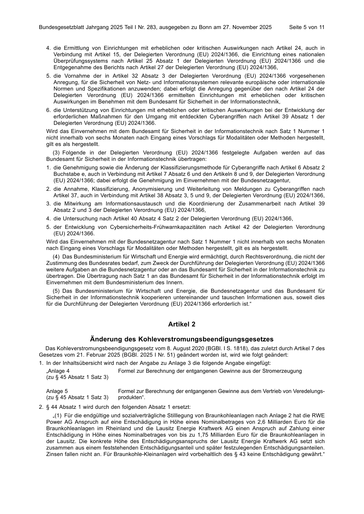 BGBl. 2025, Seite 5 — Originalseite als Abbildung