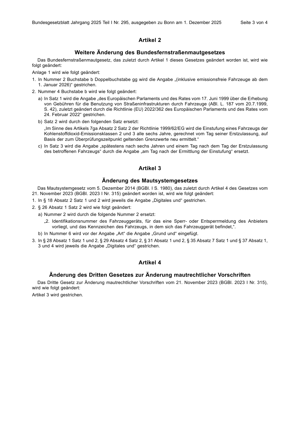 BGBl. 2025, Seite 3 — Originalseite als Abbildung