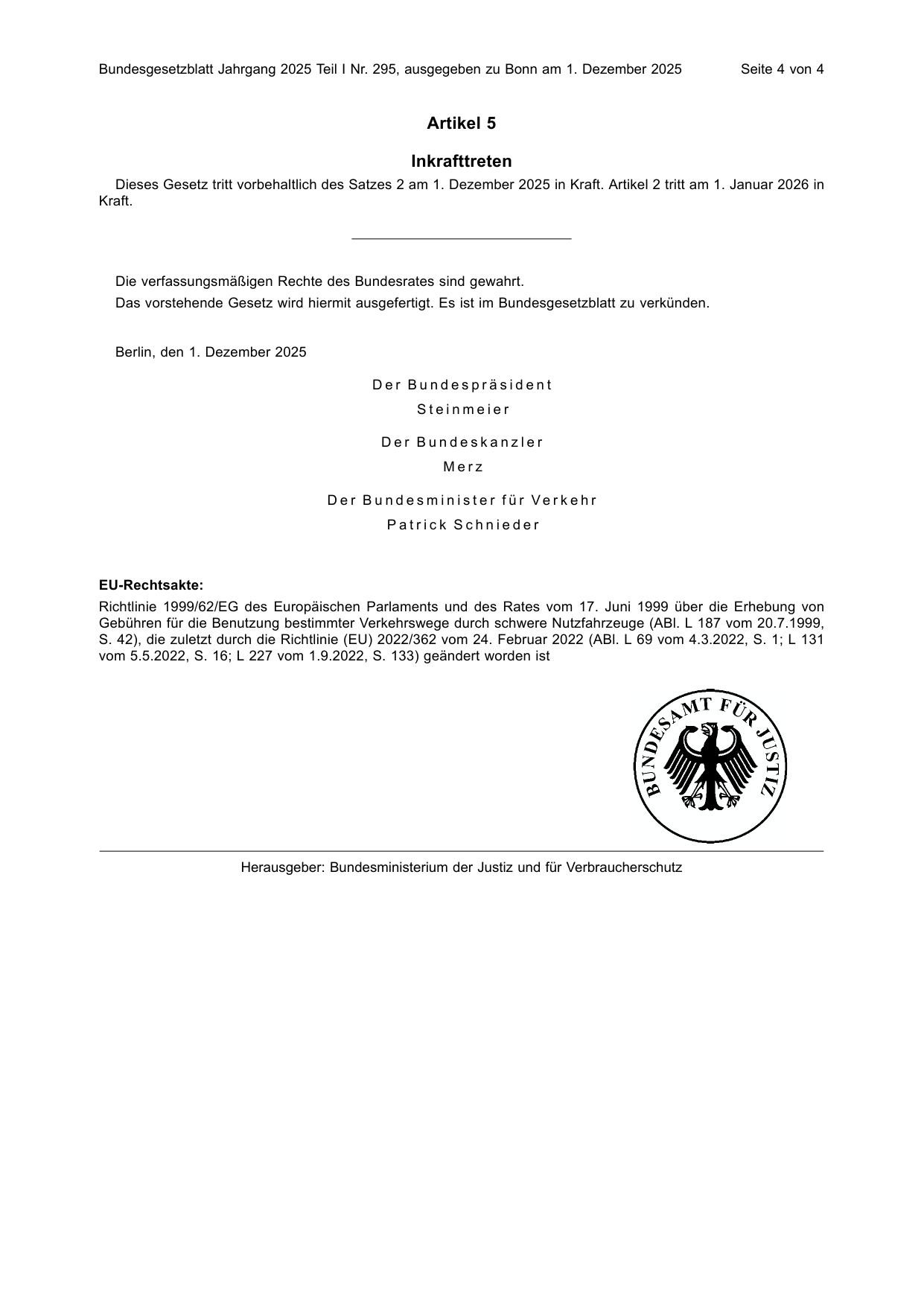 BGBl. 2025, Seite 4 — Originalseite als Abbildung