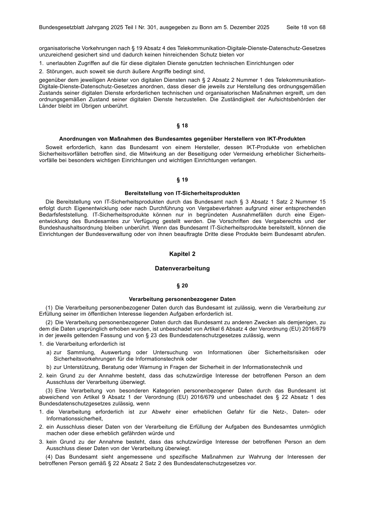 BGBl. 2025, Seite 18 — Originalseite als Abbildung