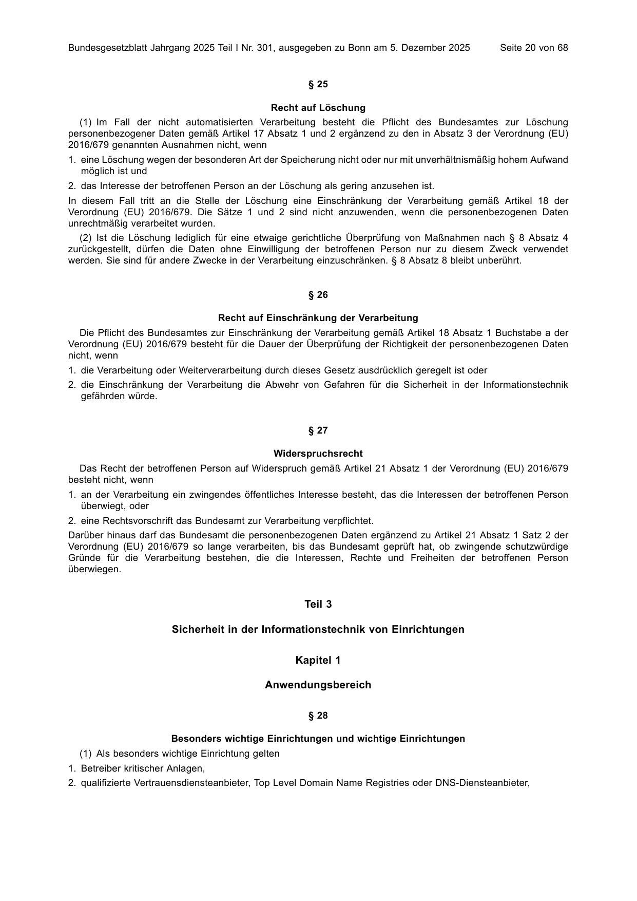 BGBl. 2025, Seite 20 — Originalseite als Abbildung