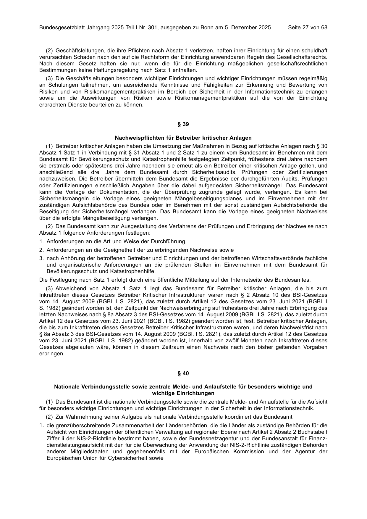 BGBl. 2025, Seite 27 — Originalseite als Abbildung