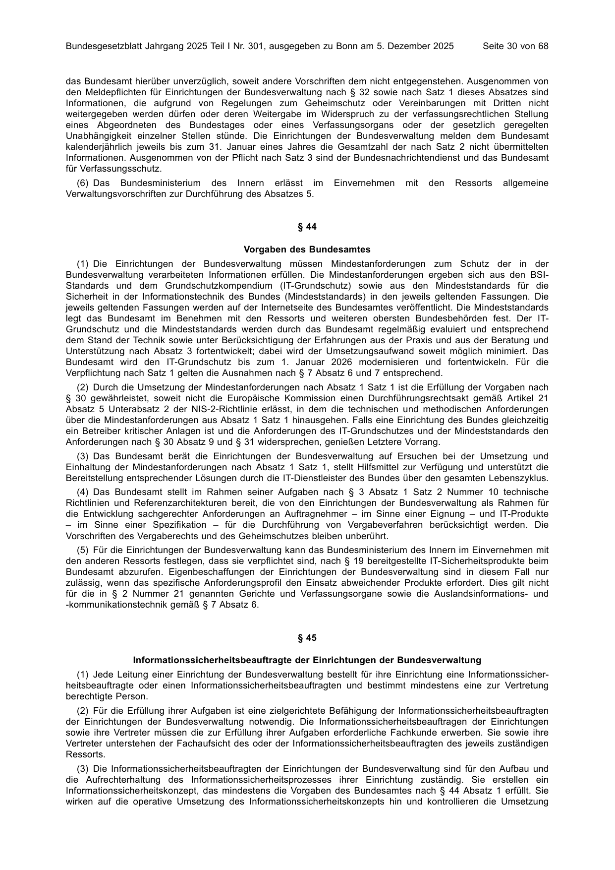 BGBl. 2025, Seite 30 — Originalseite als Abbildung