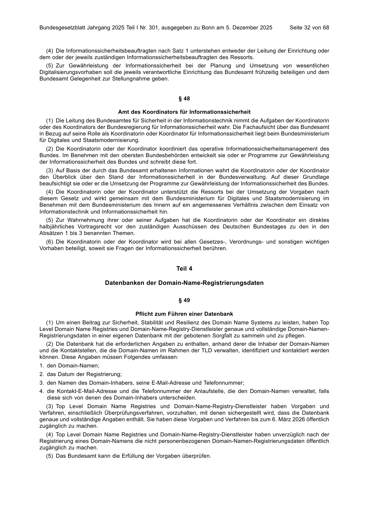 BGBl. 2025, Seite 32 — Originalseite als Abbildung