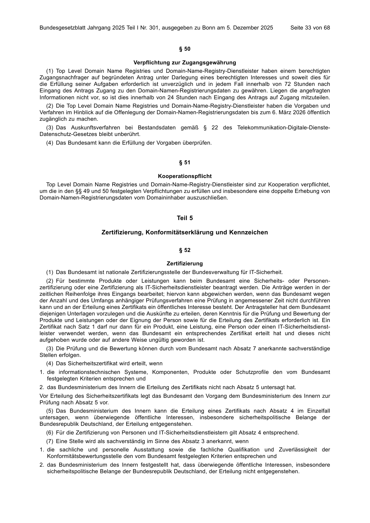 BGBl. 2025, Seite 33 — Originalseite als Abbildung