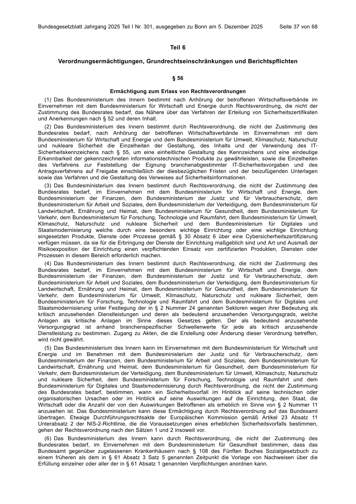 BGBl. 2025, Seite 37 — Originalseite als Abbildung
