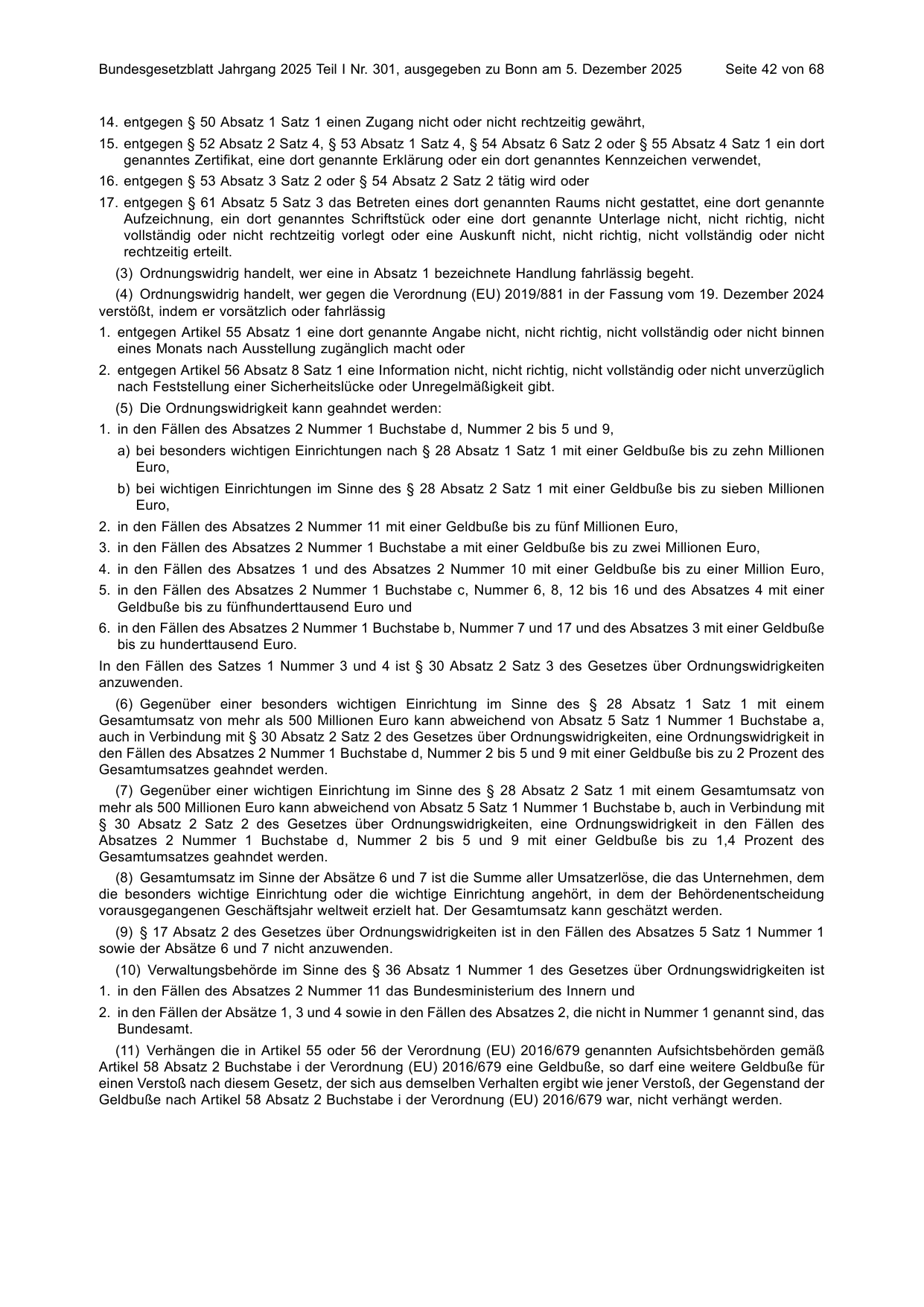 BGBl. 2025, Seite 42 — Originalseite als Abbildung