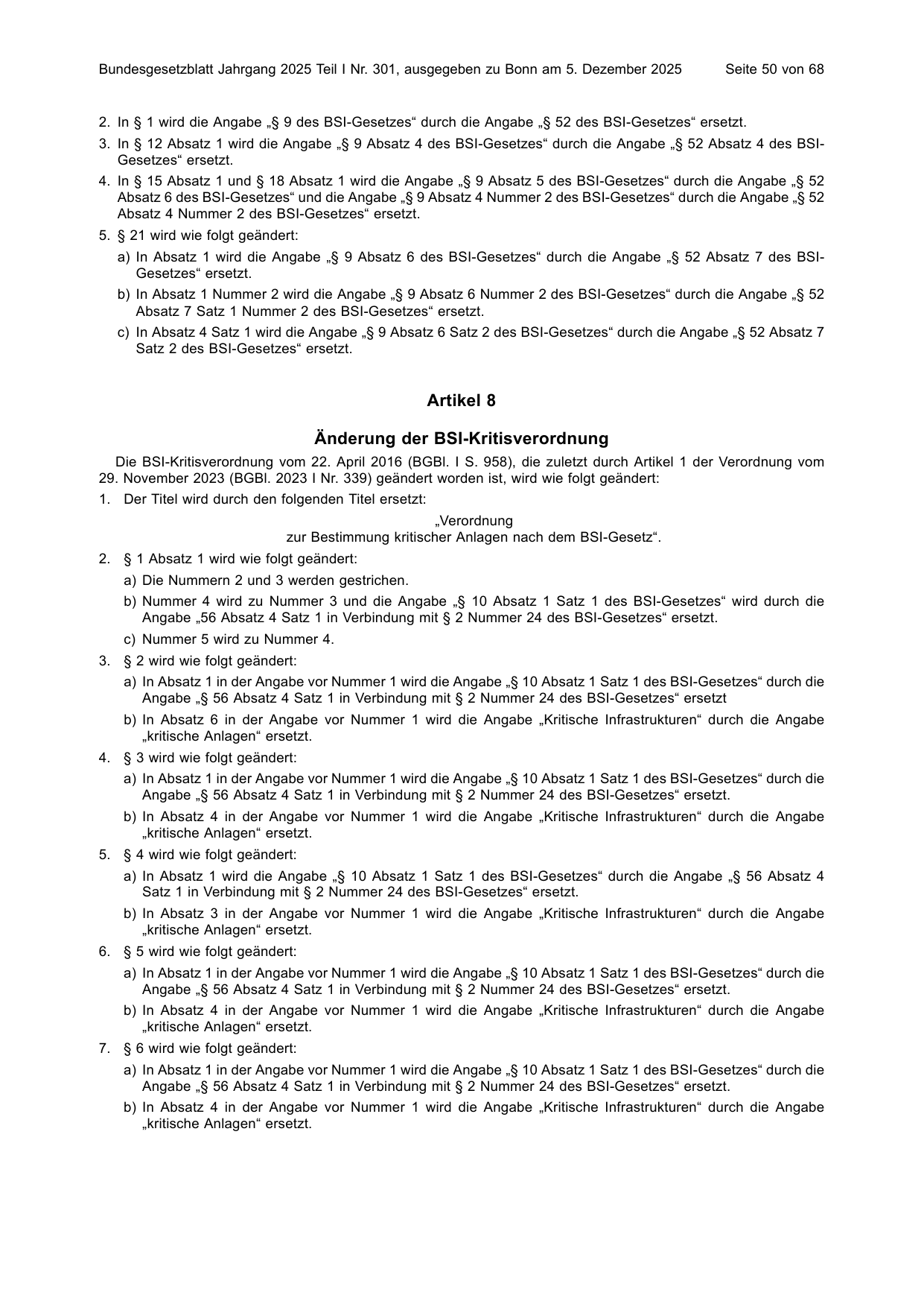 BGBl. 2025, Seite 50 — Originalseite als Abbildung