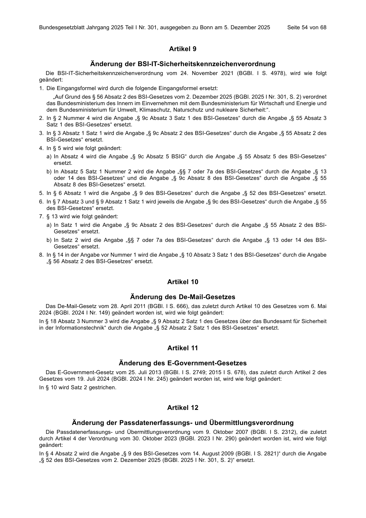 BGBl. 2025, Seite 54 — Originalseite als Abbildung