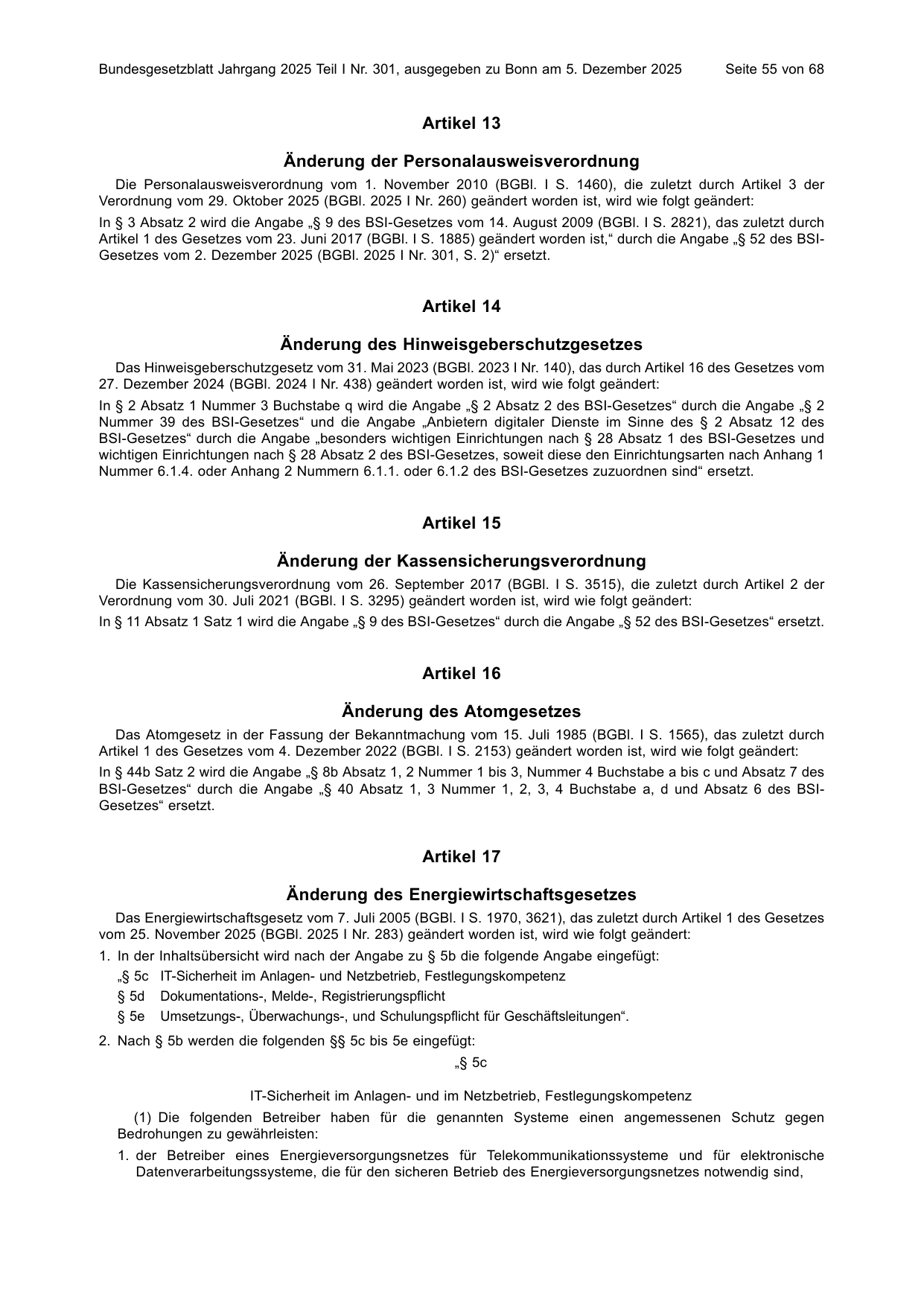 BGBl. 2025, Seite 55 — Originalseite als Abbildung