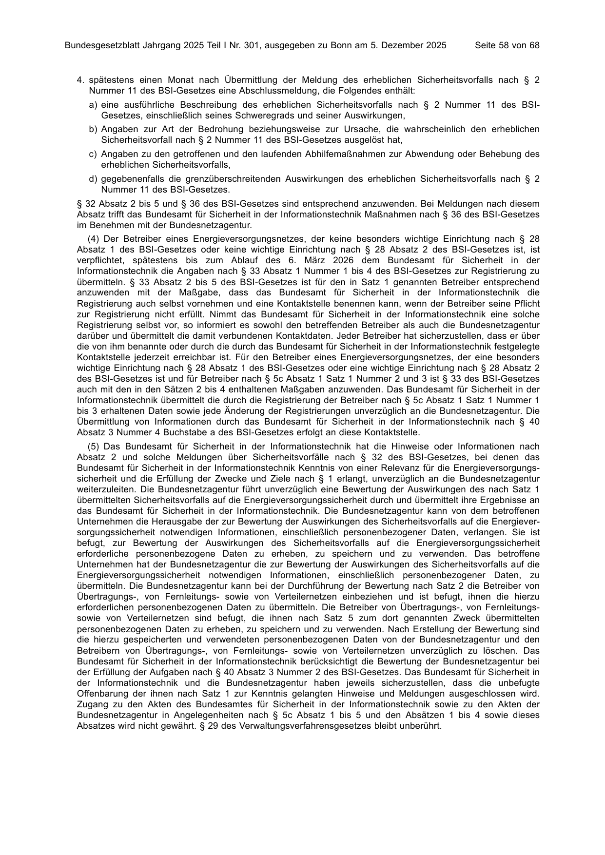 BGBl. 2025, Seite 58 — Originalseite als Abbildung