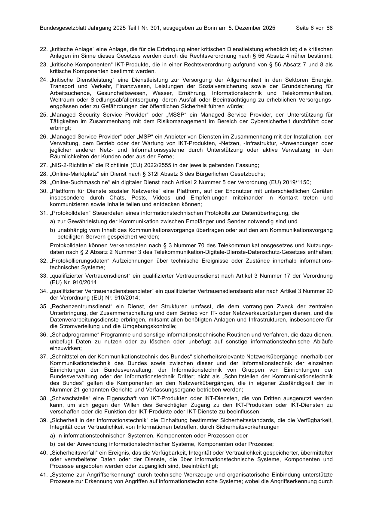 BGBl. 2025, Seite 6 — Originalseite als Abbildung