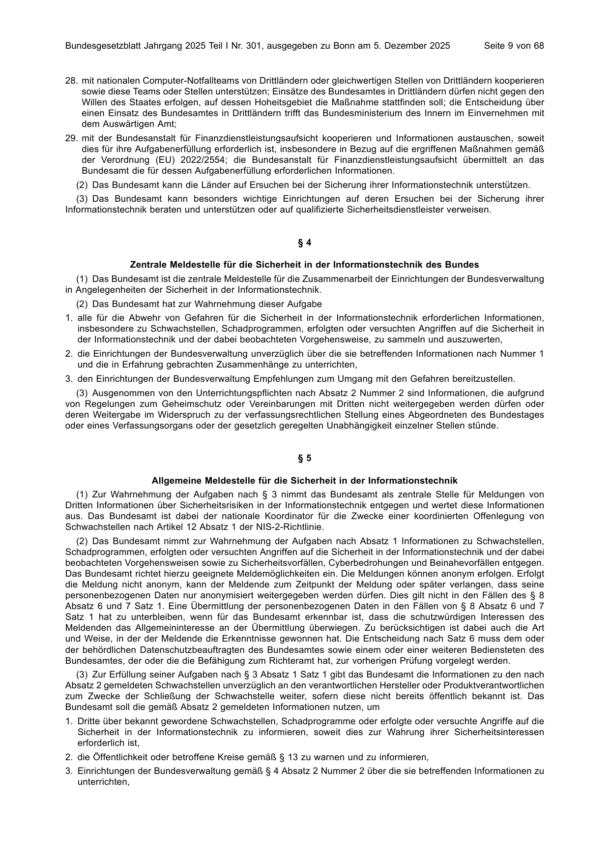 BGBl. 2025, Seite 9 — Originalseite als Abbildung