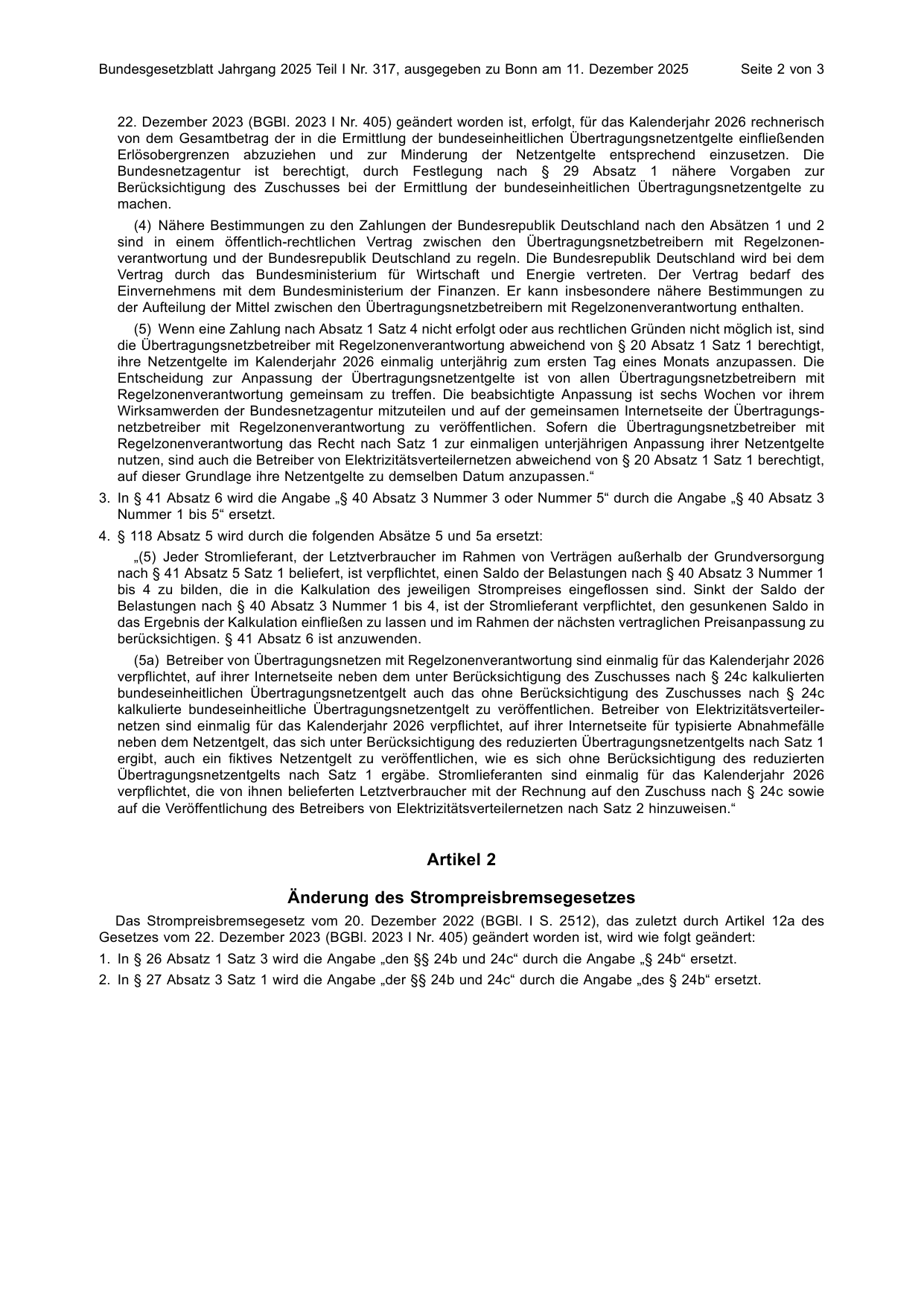 BGBl. 2025, Seite 2 — Originalseite als Abbildung