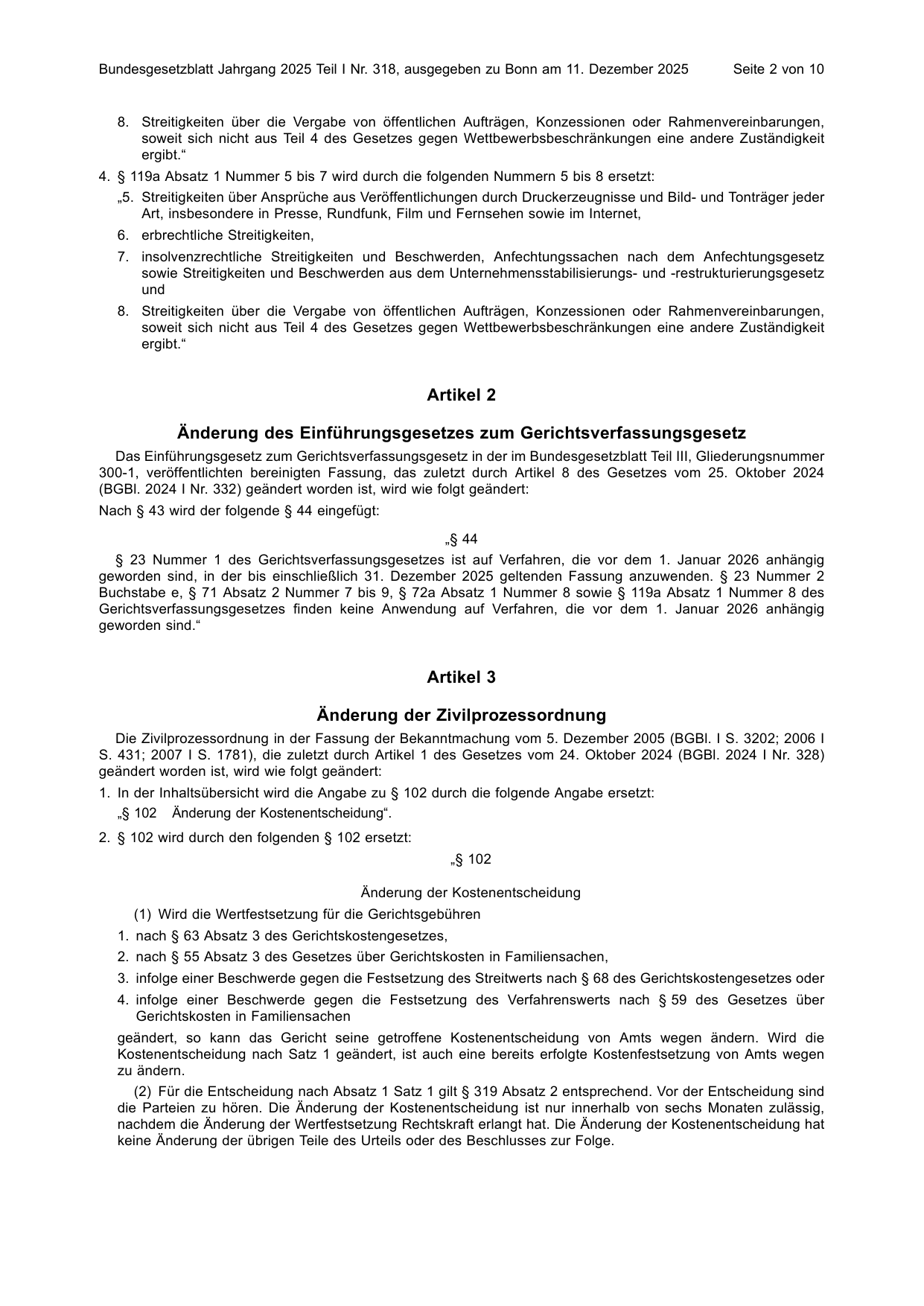 BGBl. 2025, Seite 2 — Originalseite als Abbildung