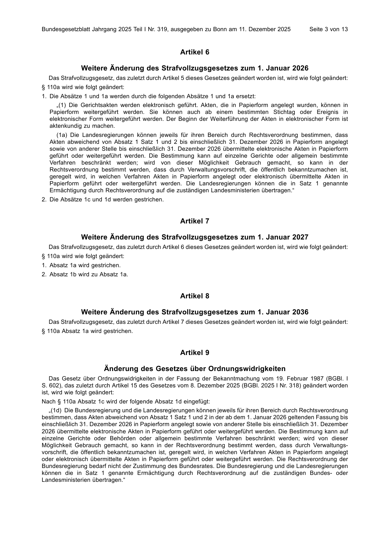 BGBl. 2025, Seite 3 — Originalseite als Abbildung