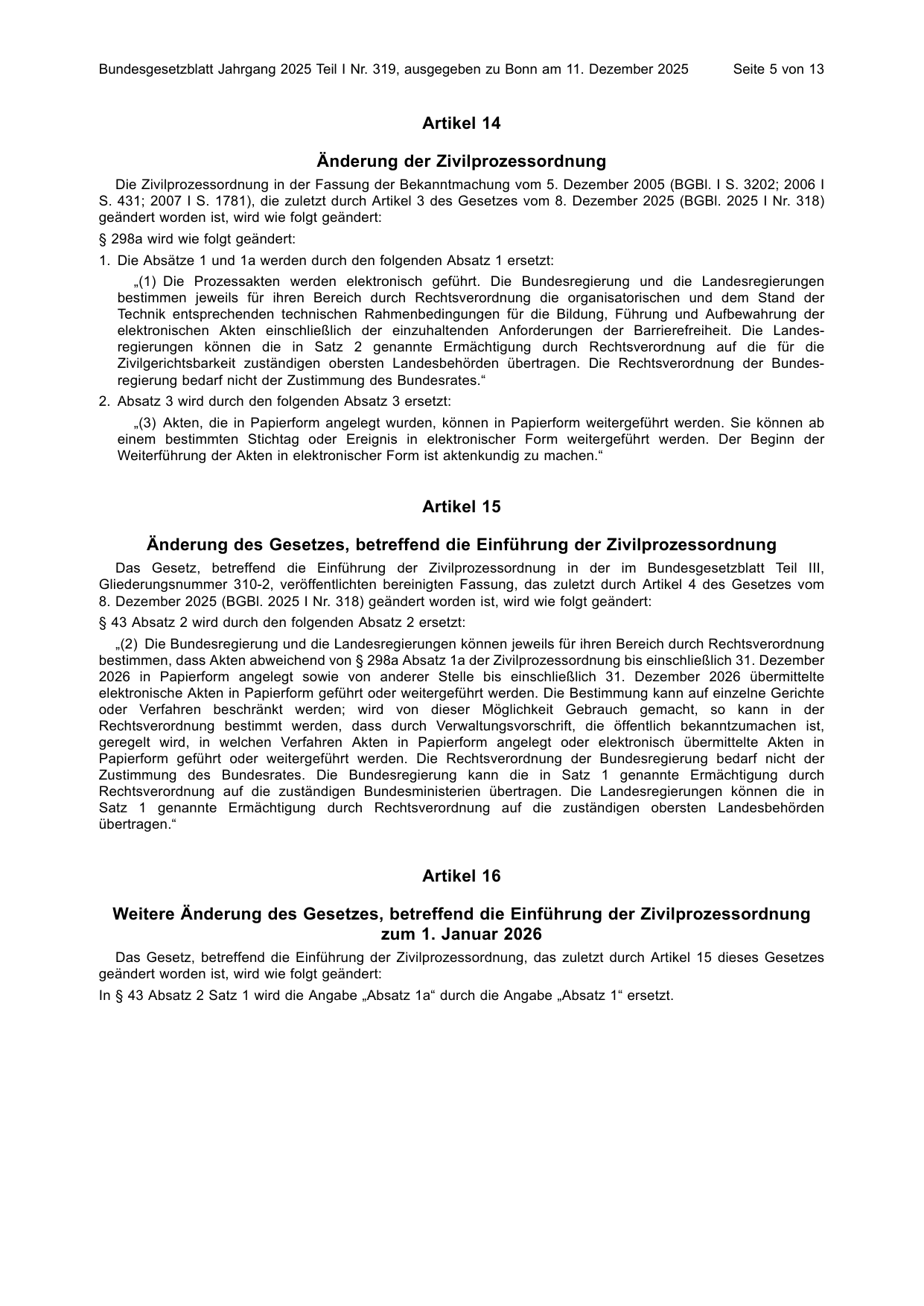 BGBl. 2025, Seite 5 — Originalseite als Abbildung