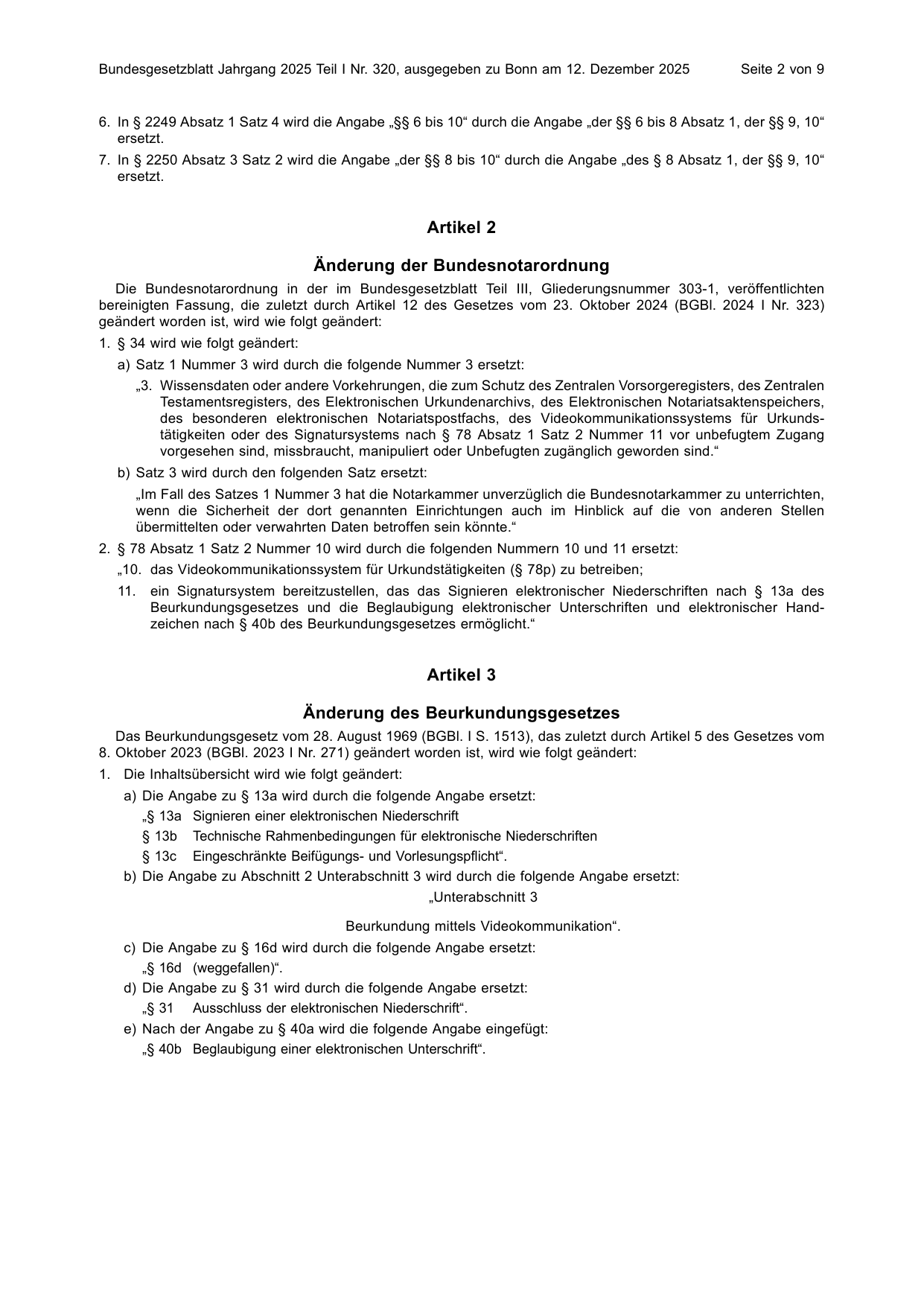 BGBl. 2025, Seite 2 — Originalseite als Abbildung