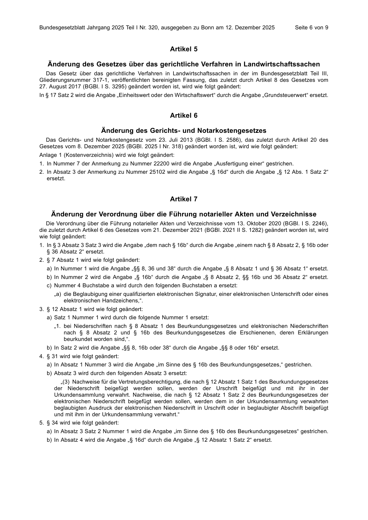 BGBl. 2025, Seite 6 — Originalseite als Abbildung