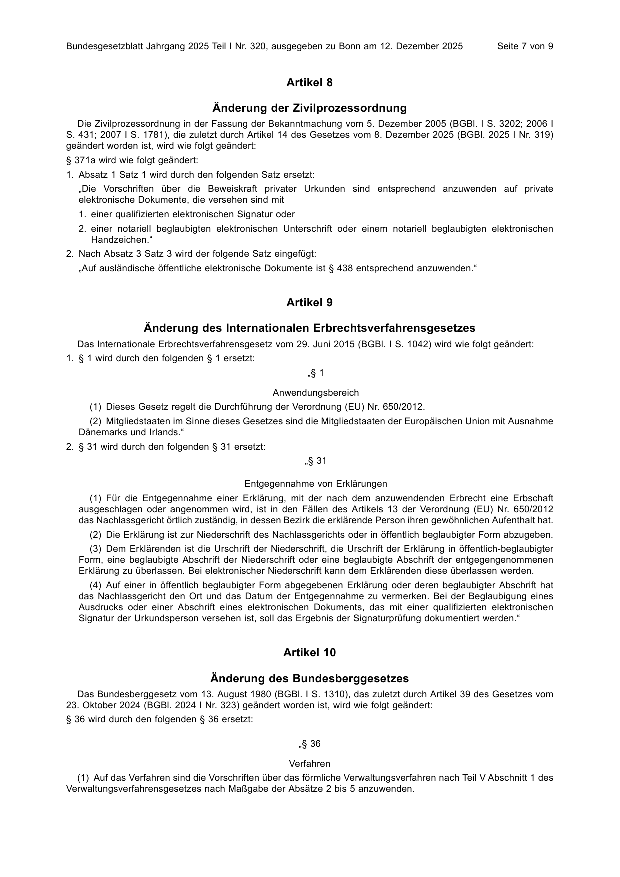 BGBl. 2025, Seite 7 — Originalseite als Abbildung