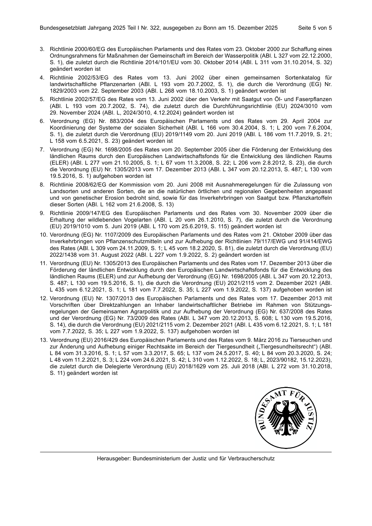 BGBl. 2025, Seite 5 — Originalseite als Abbildung