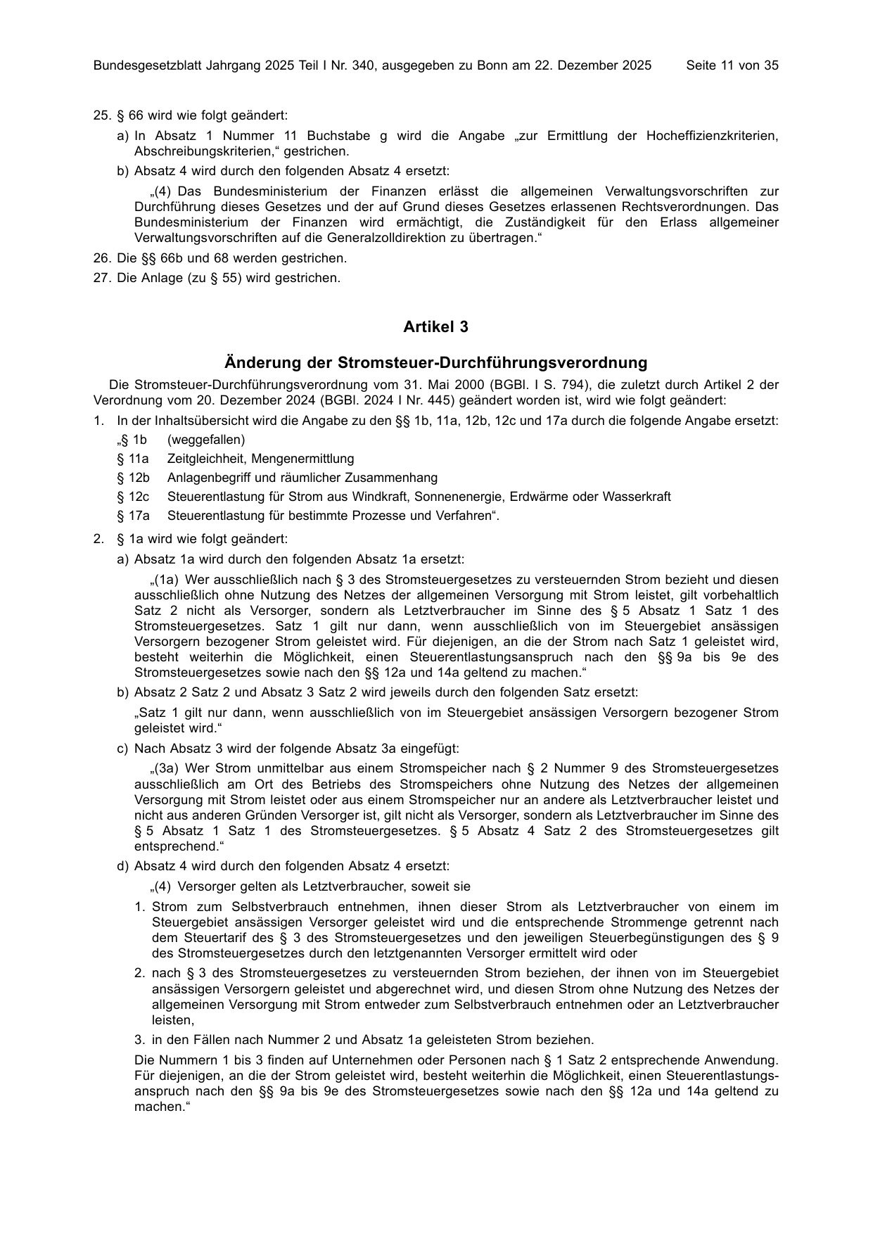 BGBl. 2025, Seite 11 — Originalseite als Abbildung