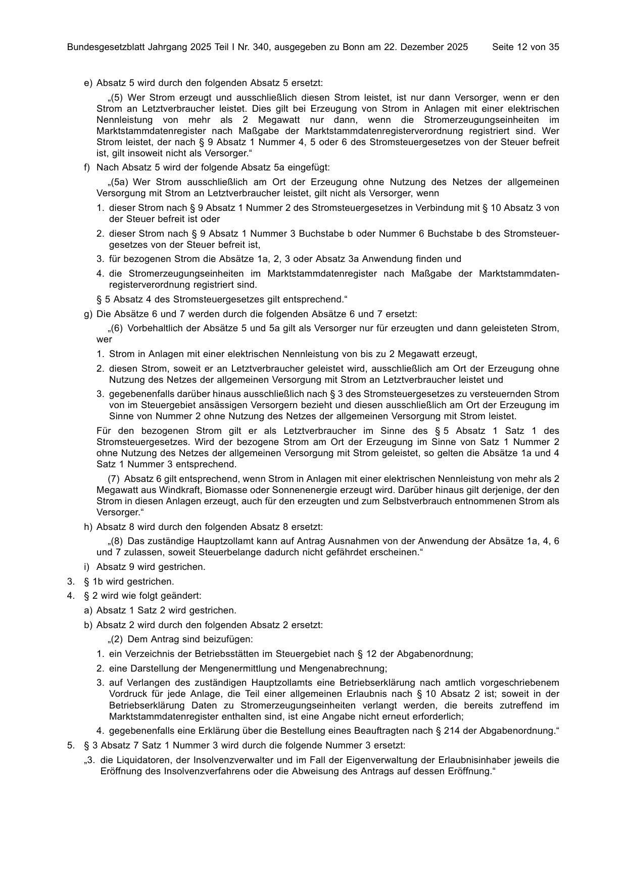BGBl. 2025, Seite 12 — Originalseite als Abbildung