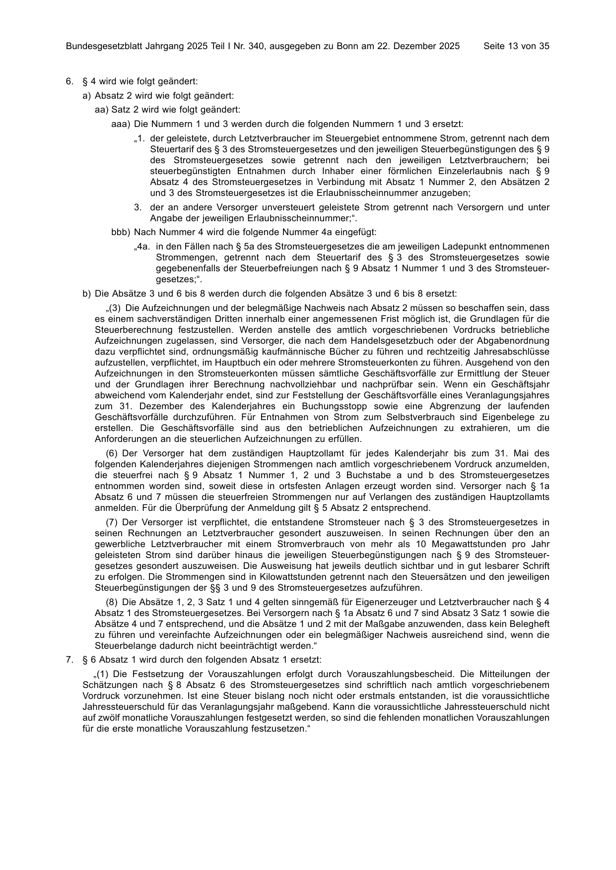 BGBl. 2025, Seite 13 — Originalseite als Abbildung