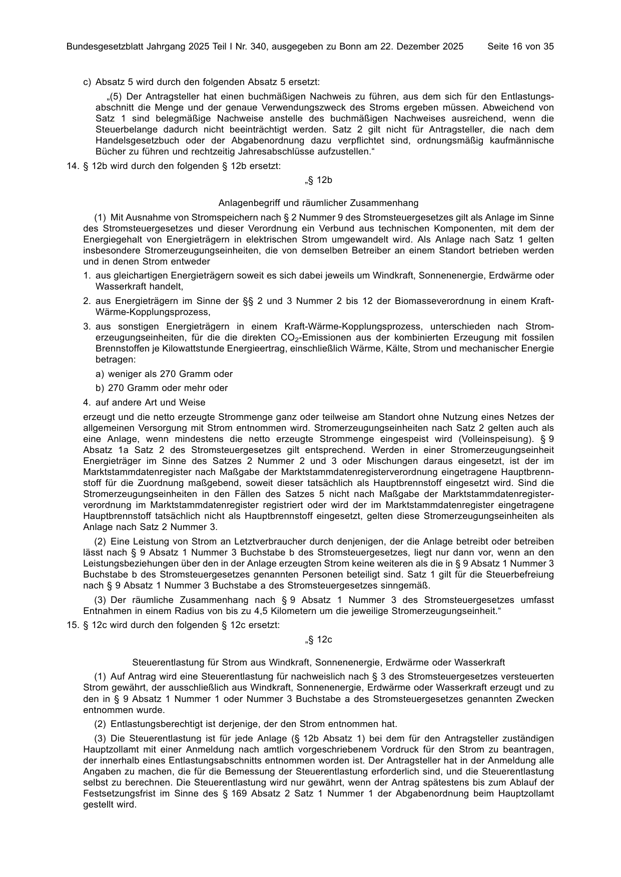 BGBl. 2025, Seite 16 — Originalseite als Abbildung