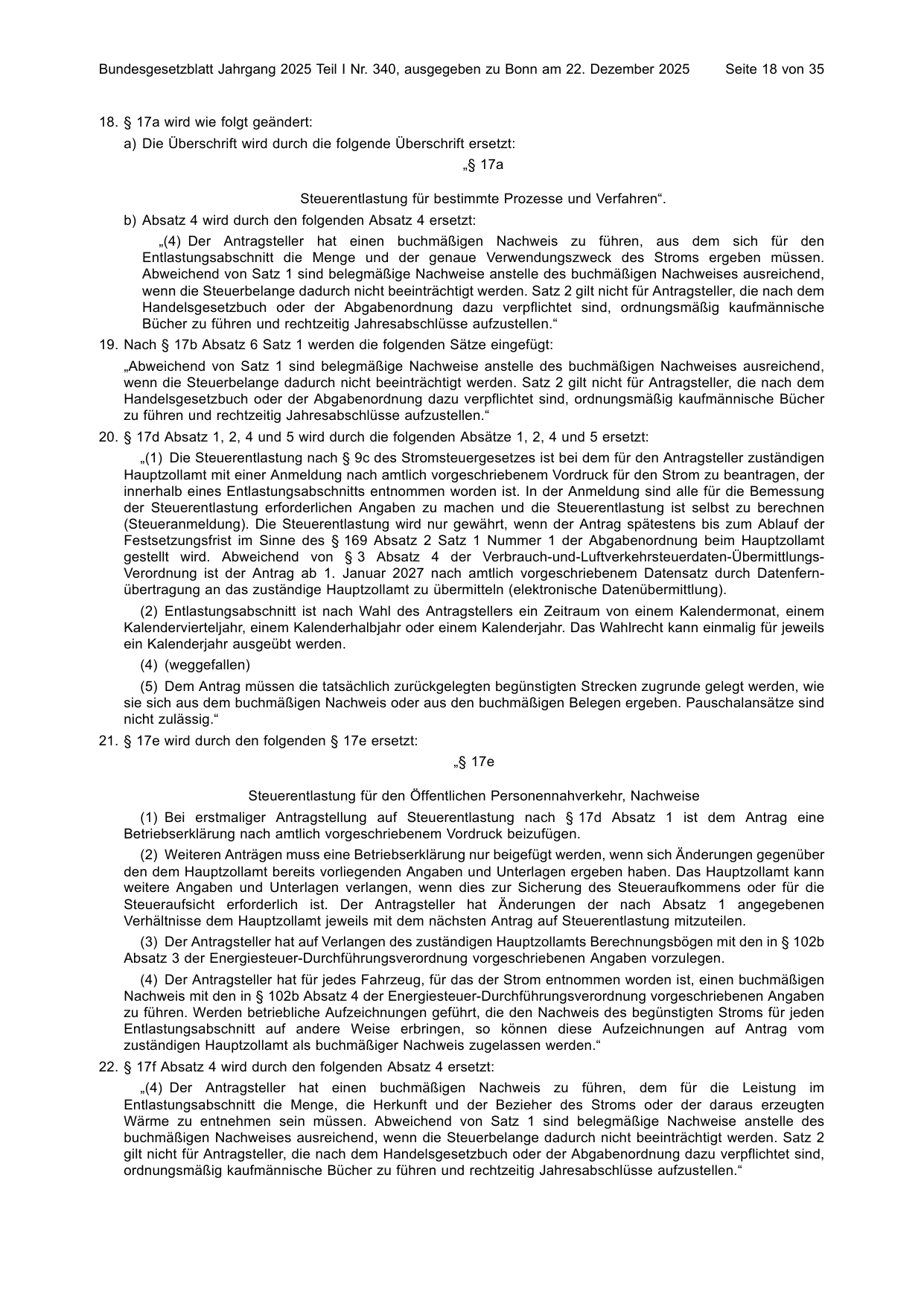 BGBl. 2025, Seite 18 — Originalseite als Abbildung