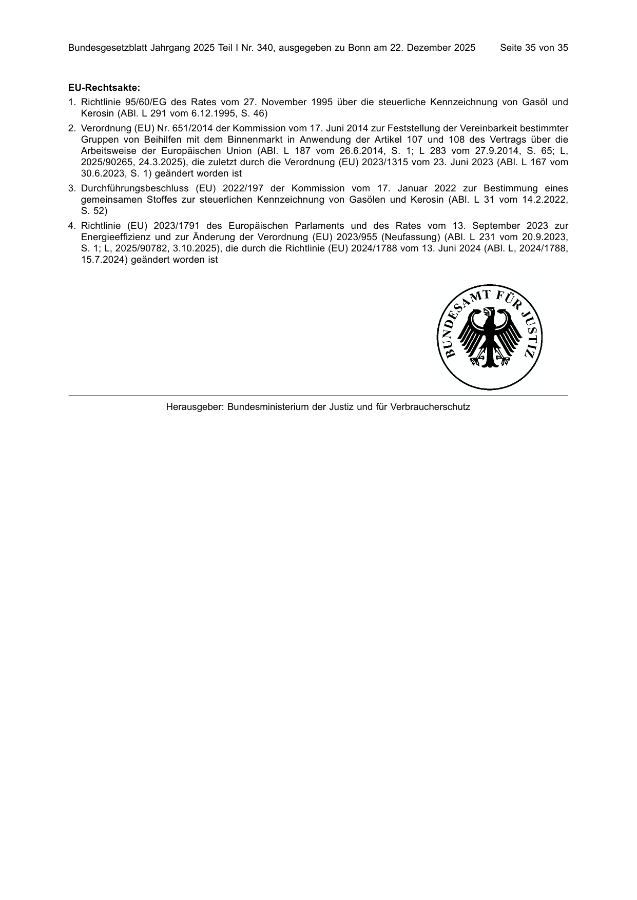 BGBl. 2025, Seite 35 — Originalseite als Abbildung