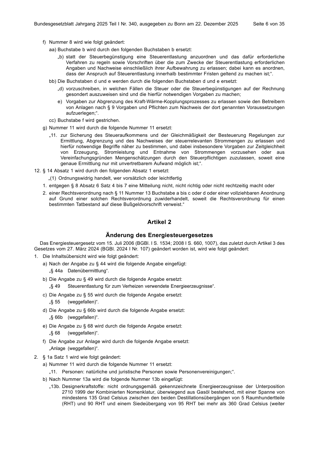BGBl. 2025, Seite 6 — Originalseite als Abbildung