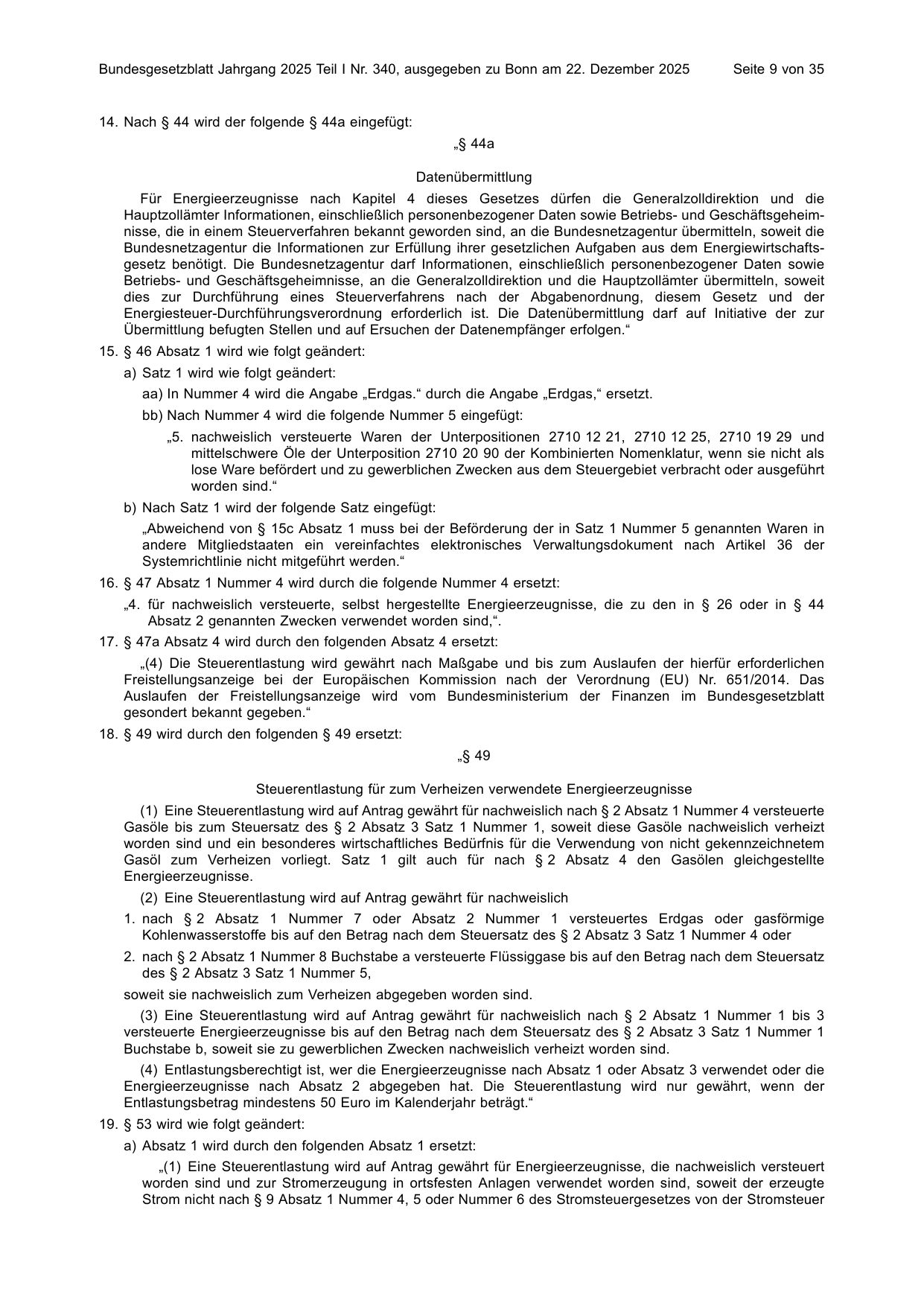 BGBl. 2025, Seite 9 — Originalseite als Abbildung