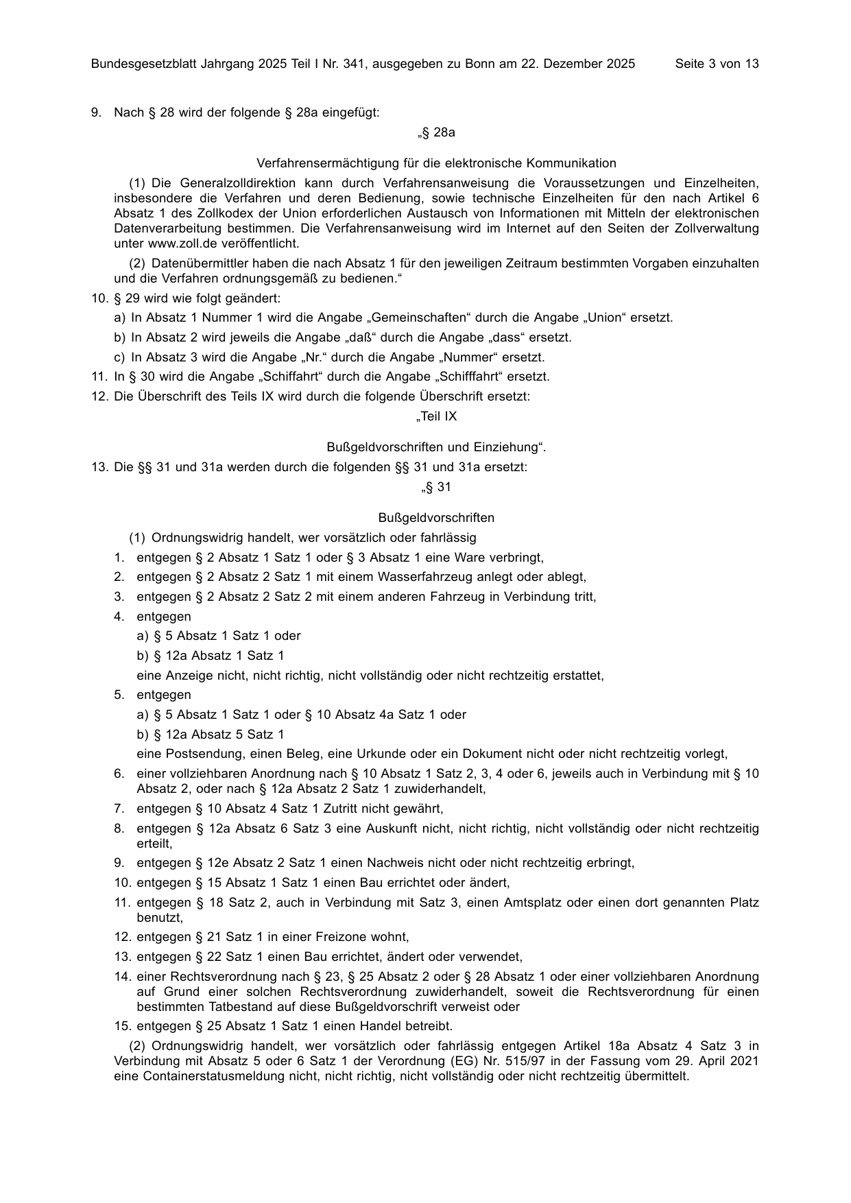 BGBl. 2025, Seite 3 — Originalseite als Abbildung